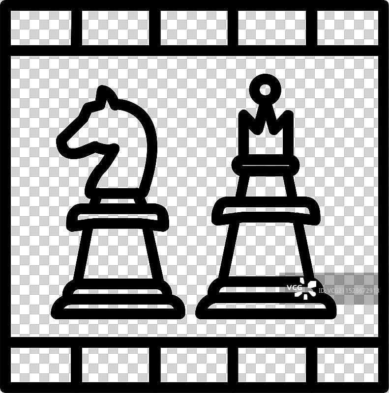 象棋棋盘线条图标设计图片素材