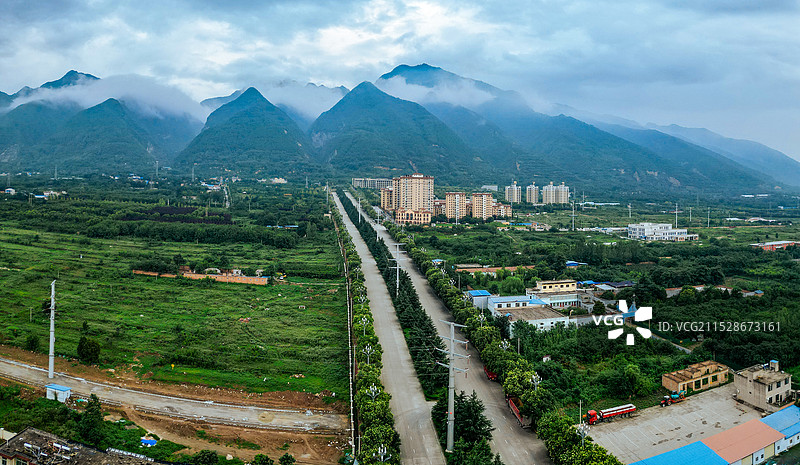 华州区 渭南市 潘陈村 华州公园 太平湖公园 华州商城 航拍图片素材