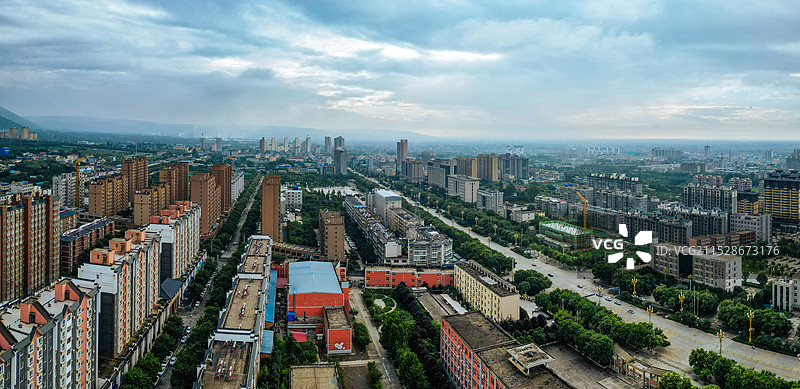 华州区 渭南市 潘陈村 华州公园 太平湖公园 华州商城 航拍图片素材