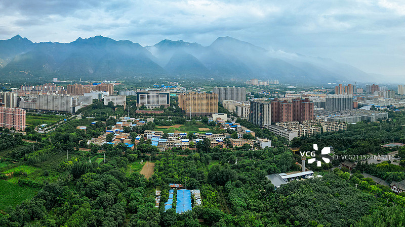 华州区 渭南市 潘陈村 华州公园 太平湖公园 华州商城 航拍图片素材