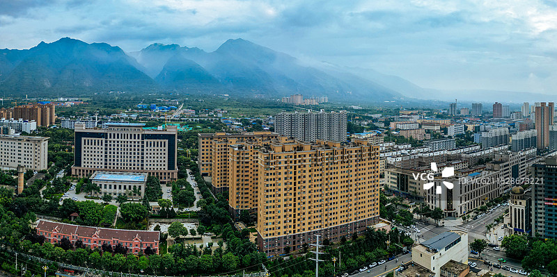 华州区 渭南市 潘陈村 华州公园 太平湖公园 华州商城 航拍图片素材