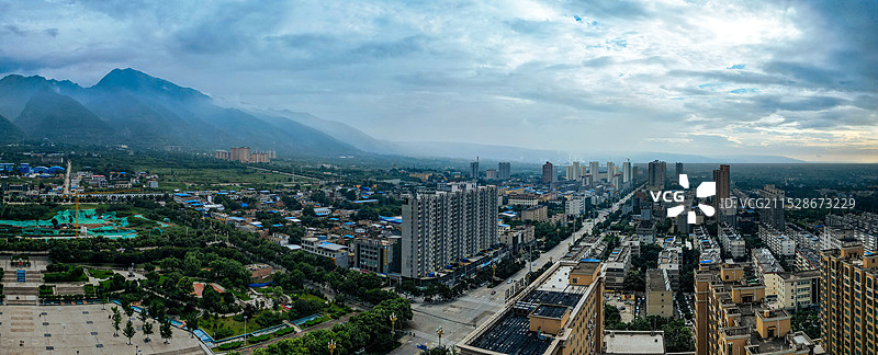 华州区 渭南市 潘陈村 华州公园 太平湖公园 华州商城 航拍图片素材