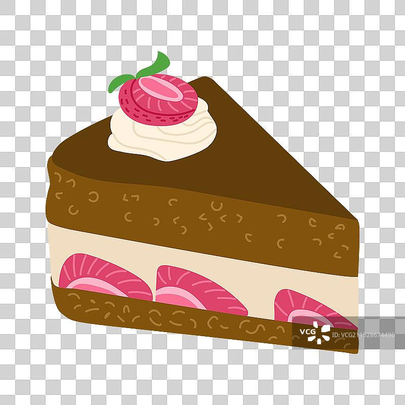 一块巧克力蛋糕配草莓图片素材