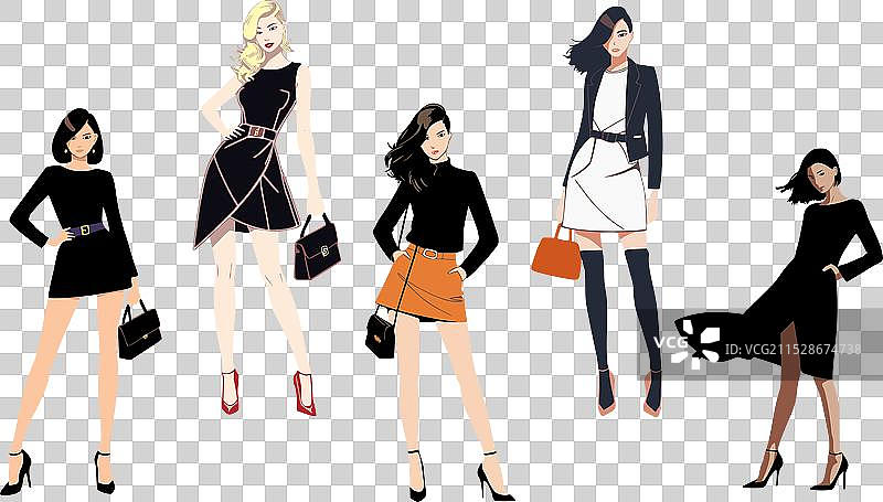 时尚女性的色彩搭配图片素材