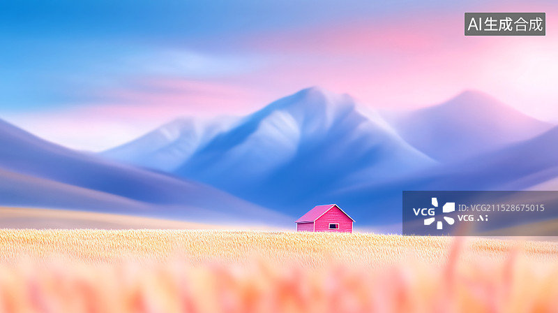 【AI数字艺术】唯美清新田野风景壁纸图片素材