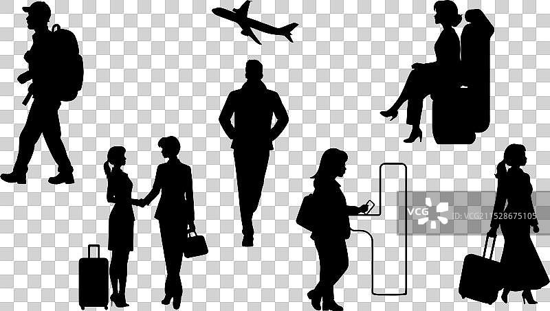 时尚的旅行剪影系列图片素材