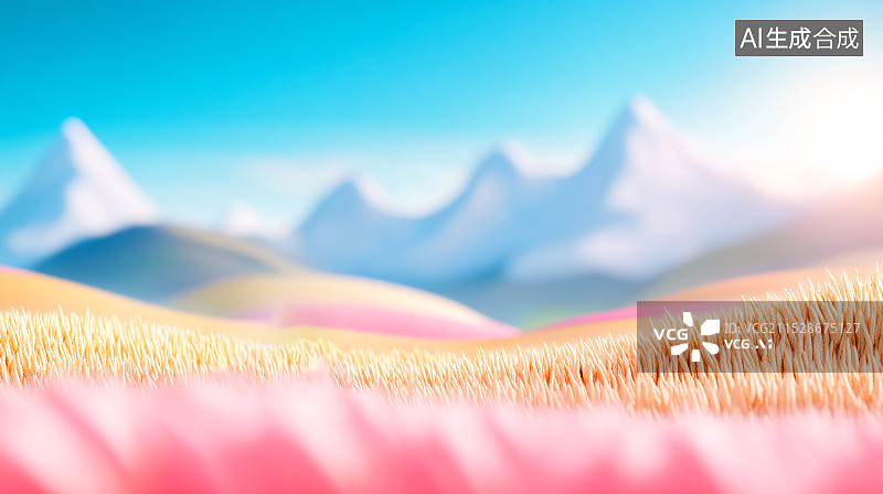 【AI数字艺术】唯美清新田野风景壁纸图片素材
