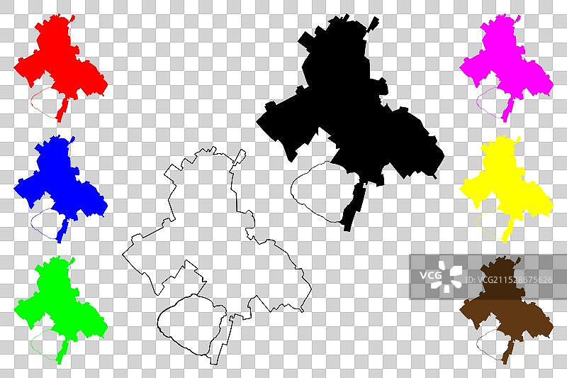 立陶宛共和国绍柳艾市地图涂鸦图片素材