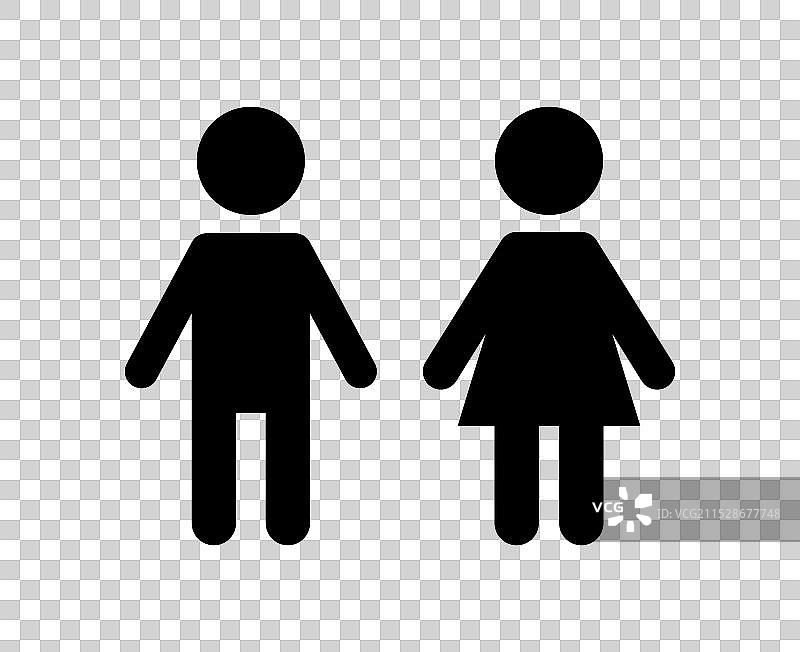 男女卫生间图标，背景为白色图片素材