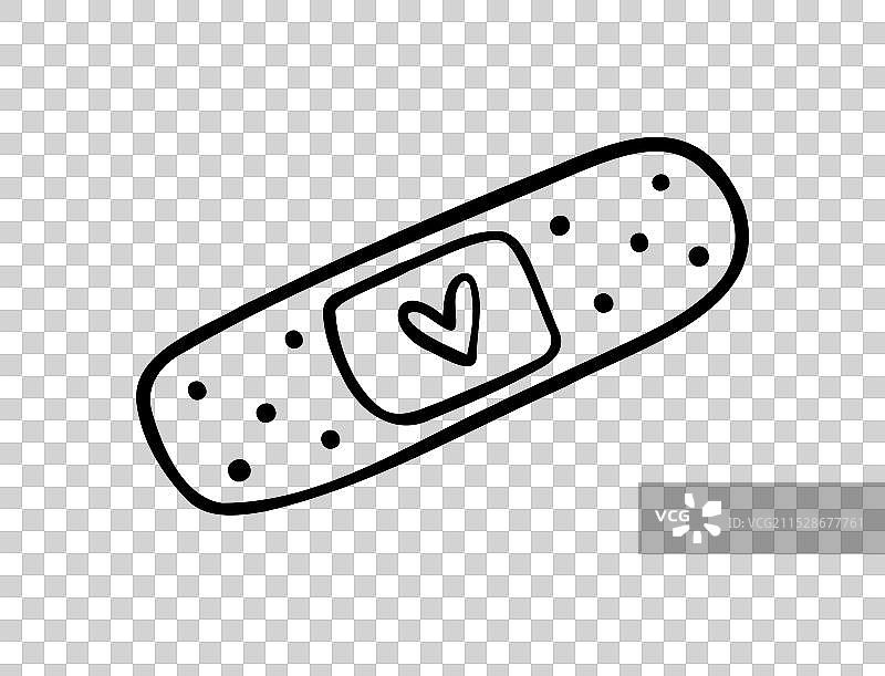 手绘的心形关怀创可贴图片素材