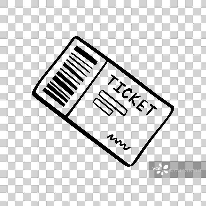 单手绘制的票据涂鸦孤立图像图片素材