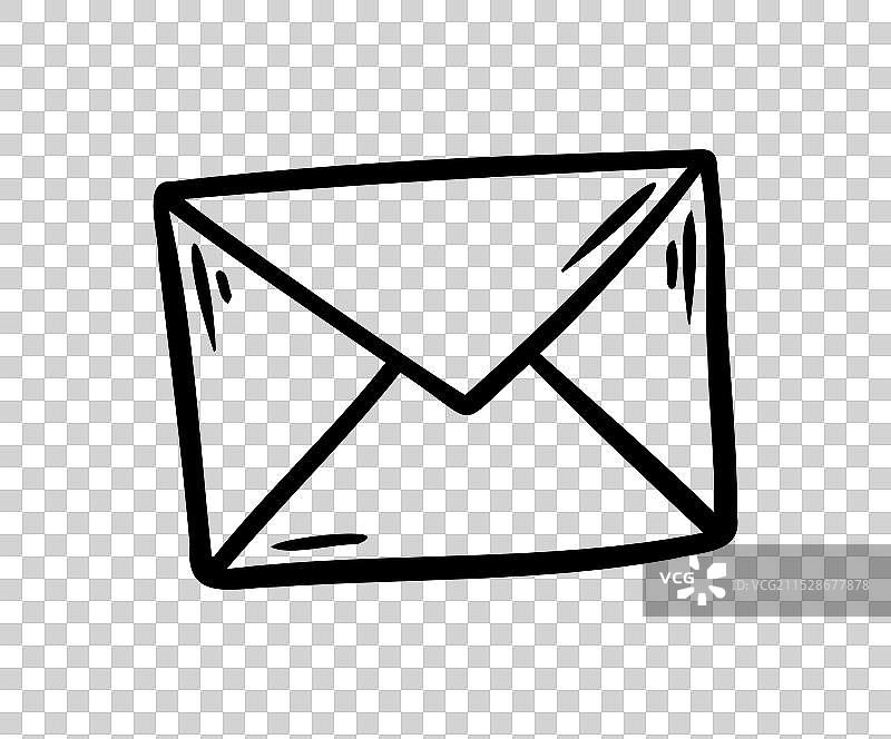 手绘信封涂鸦图标图片素材