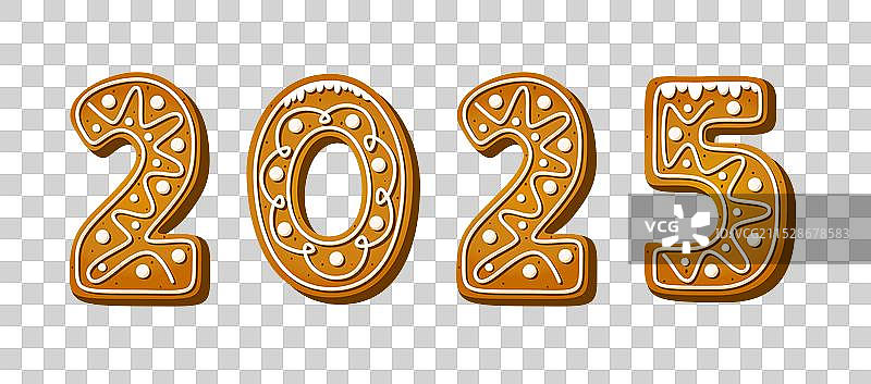 2025年的卡通圣诞姜饼饼干图片素材