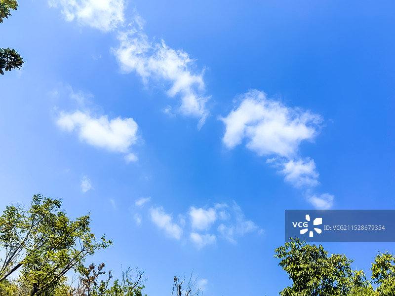 天空中一朵朵云组成了一个笑脸图片素材