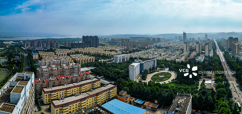 陕州区 甘棠公园 高阳山 体育中心 神泉路 航拍图片素材