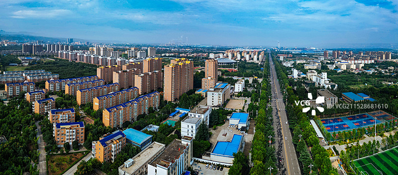 陕州区 甘棠公园 高阳山 体育中心 神泉路 航拍图片素材