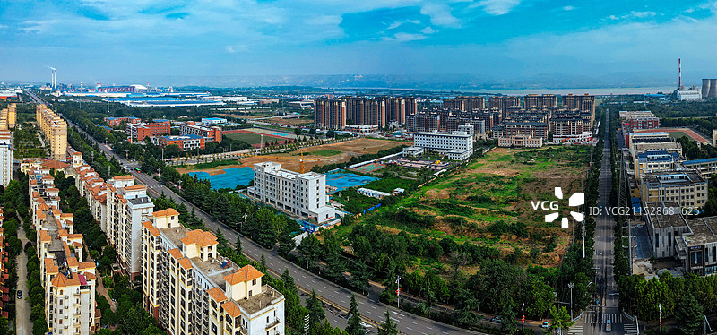 陕州区 甘棠公园 高阳山 体育中心 神泉路 航拍图片素材