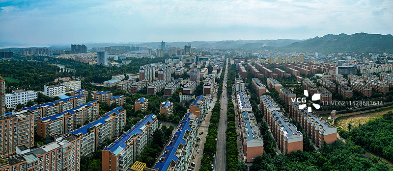 陕州区 甘棠公园 高阳山 体育中心 神泉路 航拍图片素材