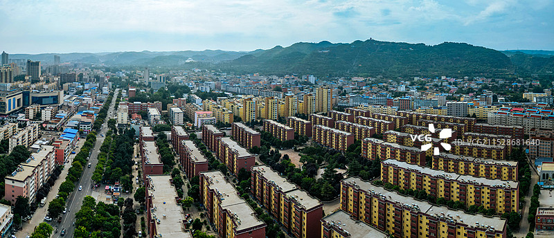 陕州区 甘棠公园 高阳山 体育中心 神泉路 航拍图片素材