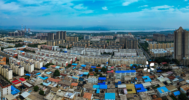 陕州区 甘棠公园 高阳山 体育中心 神泉路 航拍图片素材