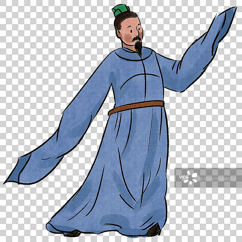 中国风新中式古风古典传统文化古装古人古代古时候历史国学经典解缙人物资讯卡通元素插画图片素材