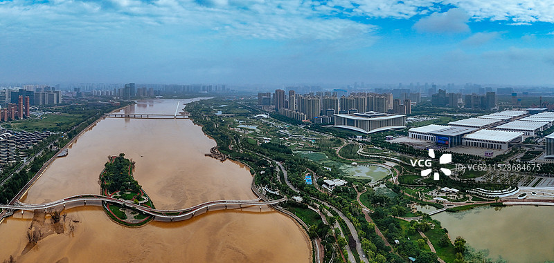 西安 世博园 会展中心 香湖湾 会议中心 航拍图片素材