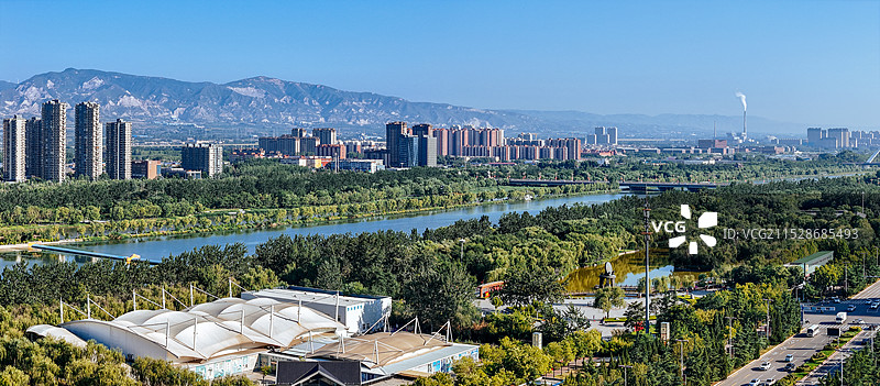 临汾市 汾河 万达 古城公园 西关立交桥 图书馆 五洲国际 航拍图片素材