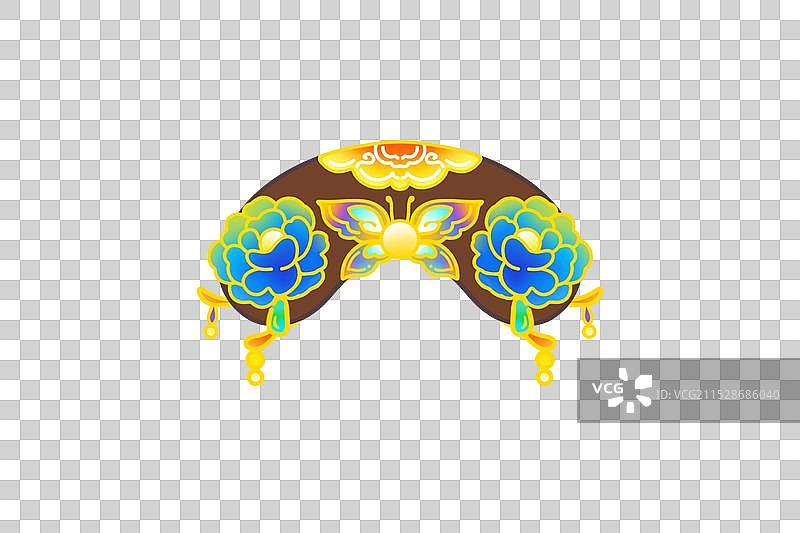 国潮卡通风清代妃嫔发型系列免扣元素图片素材