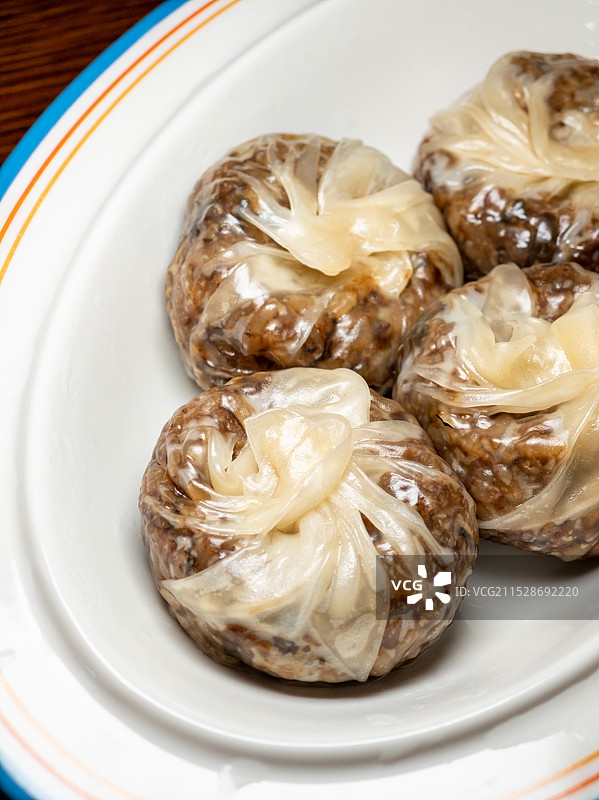 餐盘里的烧麦图片素材