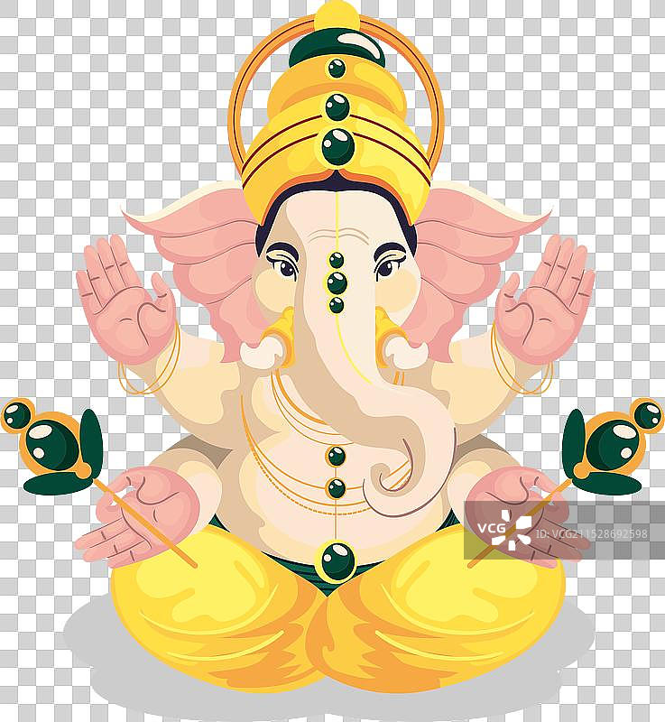 印度节日甘尼许节中的甘尼许神图片素材