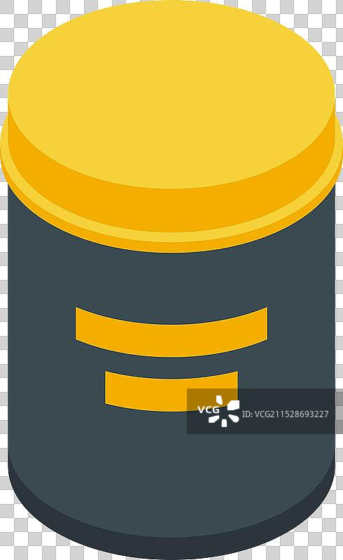 黑色铝制运动营养品的黄色盖子关闭中图片素材