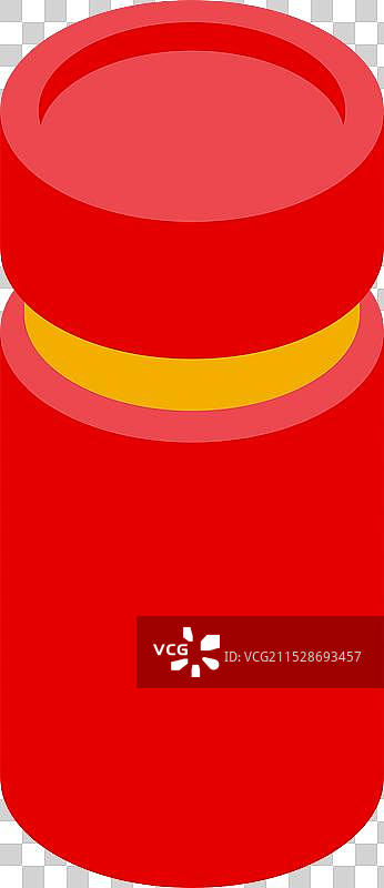 红色铝罐静静地放在白色背景上图片素材