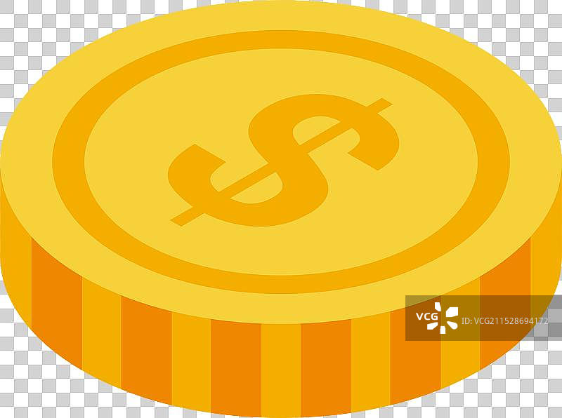 显示美元符号的金色硬币图片素材