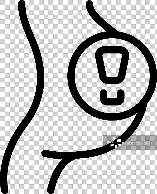 人体展示乳腺癌警示标志图标图片素材