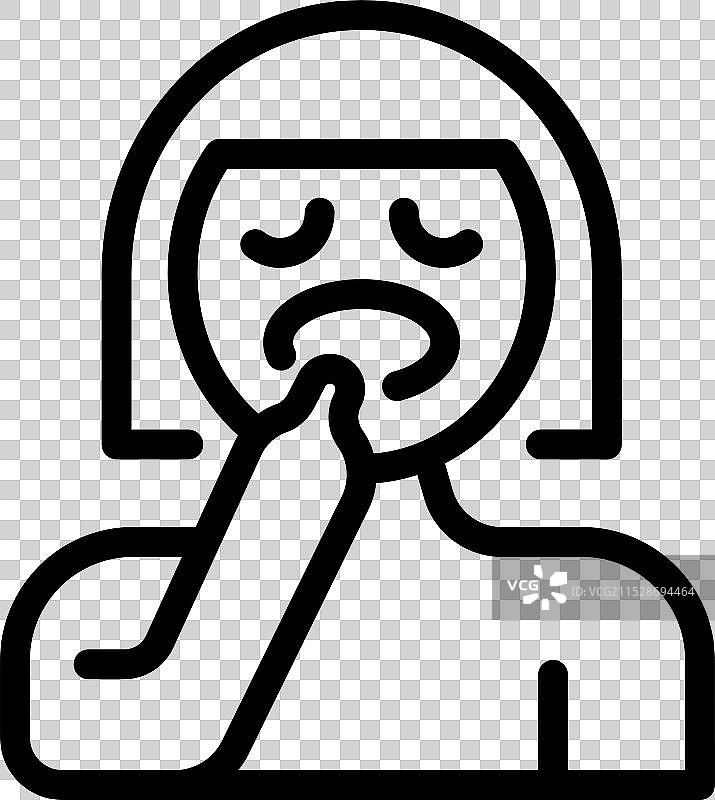 年轻女性感到恶心，手触碰嘴巴图片素材