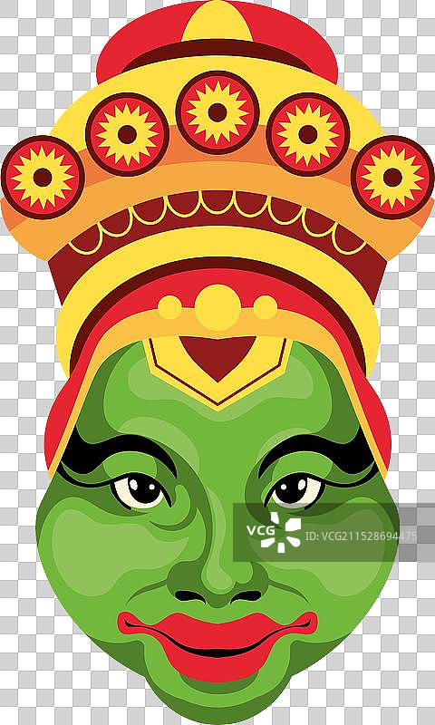 卡塔卡利面具在快乐的奥南节庆祝中图片素材