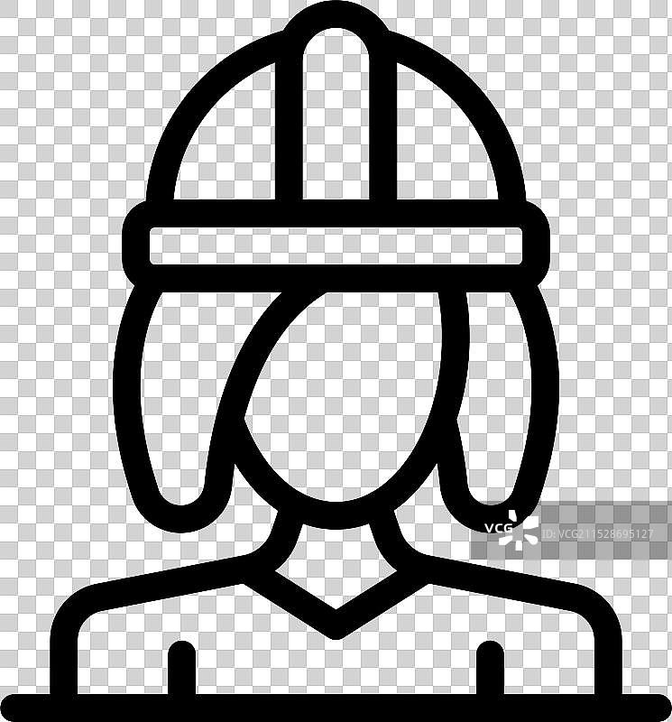 女性建筑工人穿着防护装备图片素材