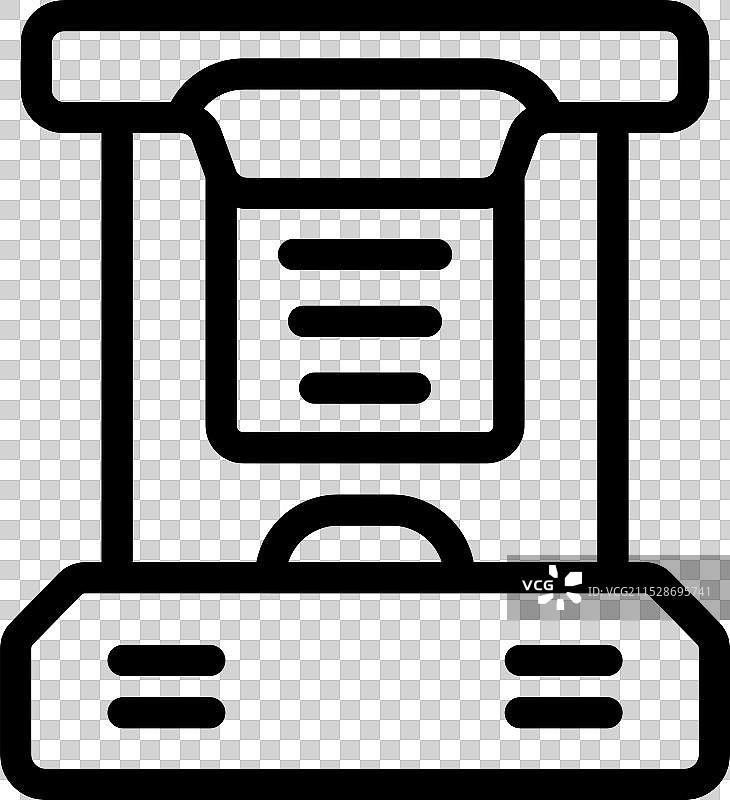 垂直日光浴舱的图标，带控制面板图片素材