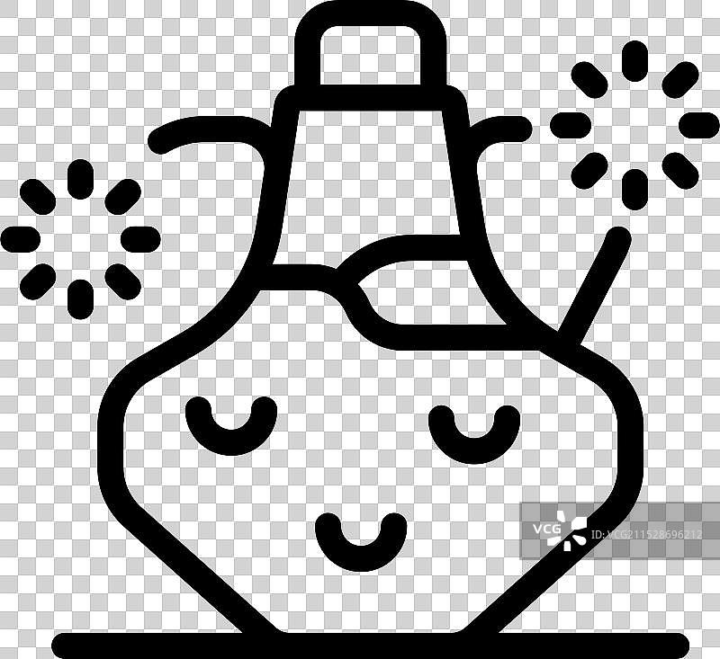 可爱的魔法药水瓶，带有闪烁的光点图片素材