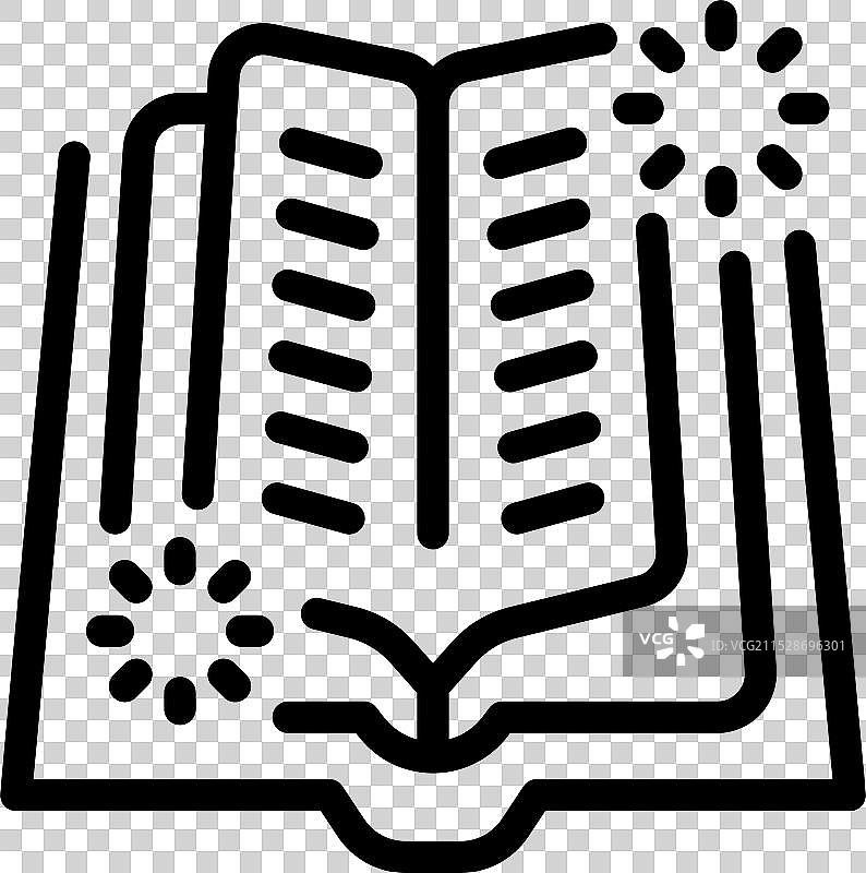 打开的书散发着魔法和光芒图片素材