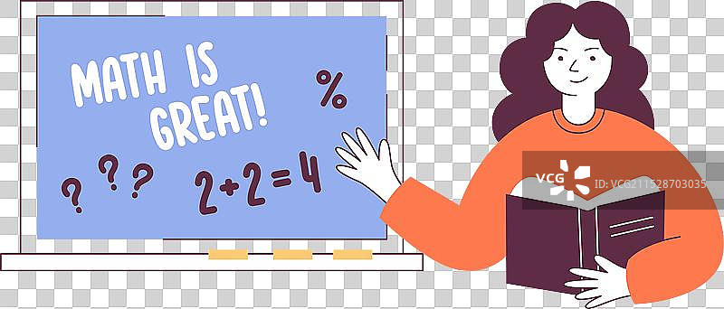 数学老师在黑板前授课图片素材
