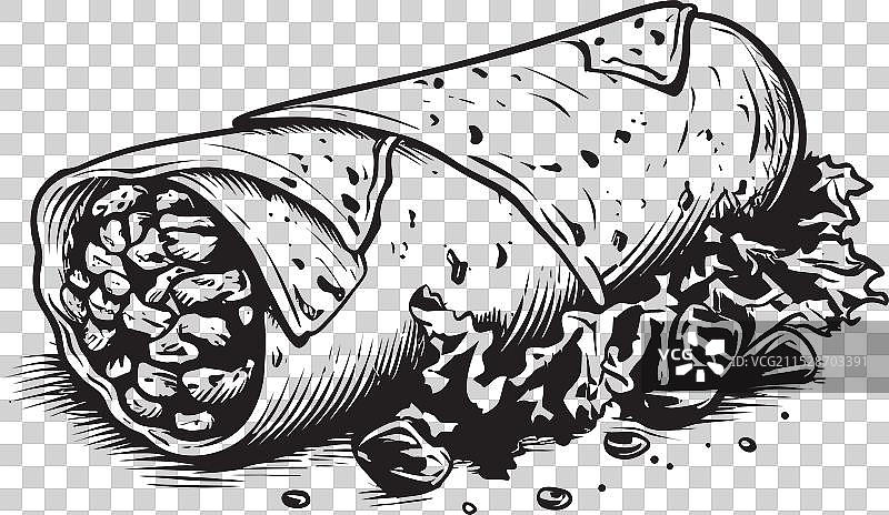 烟熏墨西哥卷饼烧烤技巧图片素材