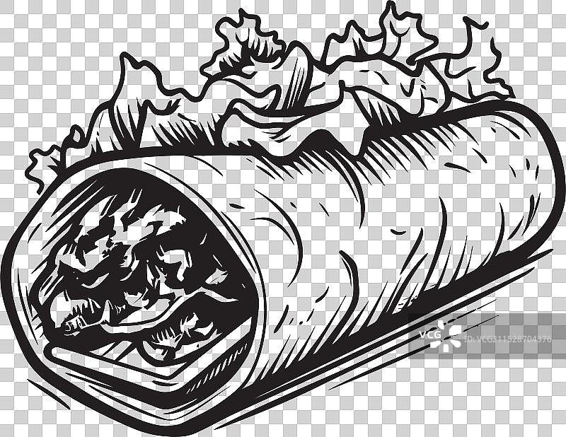 超越玉米饼的创意卷饼，独特风味图片素材