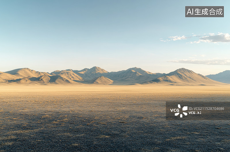【AI数字艺术】戈壁荒漠中的马路图片素材