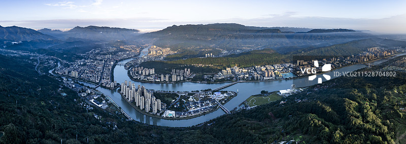 雨城雅安城市风景航拍雅安全景图片素材