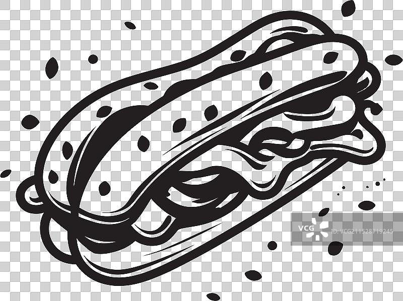 热狗与融合菜肴的风味结合图片素材