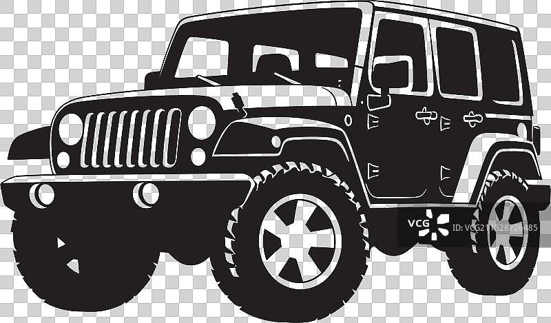 吉普车越野探索无尽的地平线图片素材