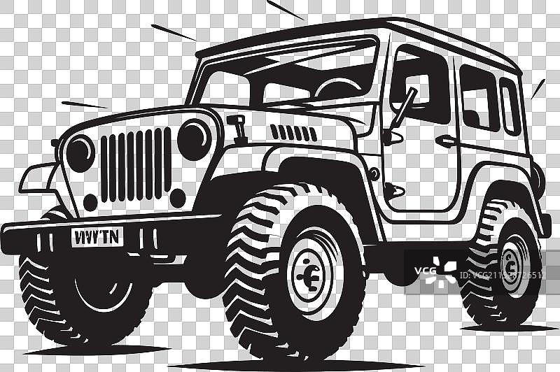 吉普车指挥官复古风格现代冒险图片素材