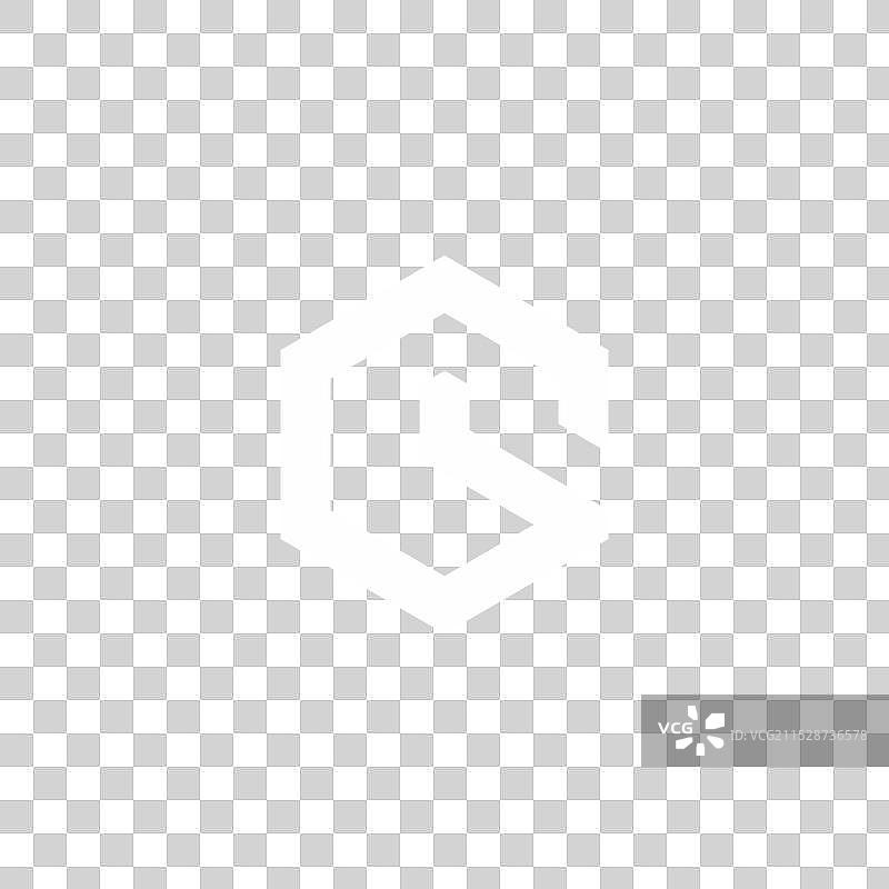 字母G的3D单线六边形简单标志图片素材