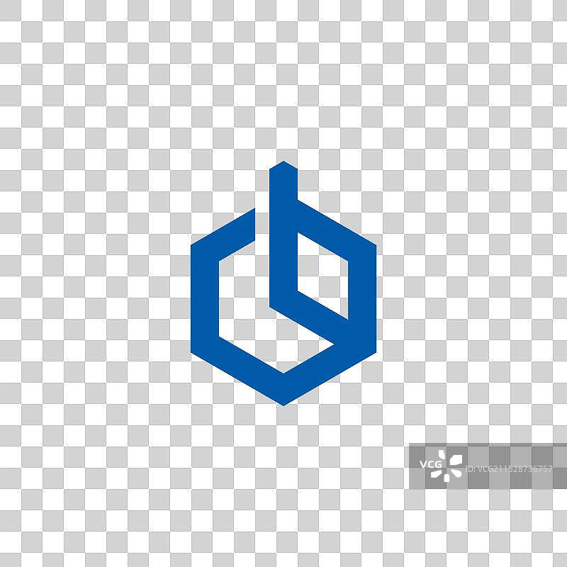 字母CB立方体3D平面六边形标志图片素材
